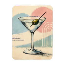 Mid Century Modern Martini Pastell Minimalistisk K Magnet