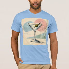 Mid Century Modern Martini Pastell Minimalistisk K T Shirt