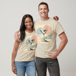 Mid Century Modern Martini Pastell Minimalistisk K T Shirt