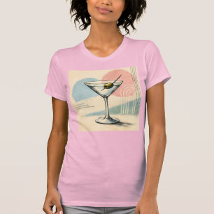 Mid Century Modern Martini Pastell Minimalistisk K T Shirt