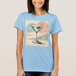Mid Century Modern Martini Pastell Minimalistisk K T Shirt