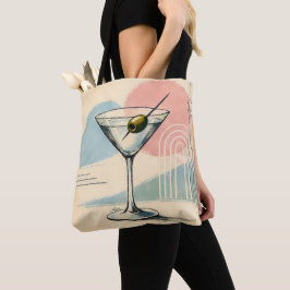 Mid Century Modern Martini Pastell Minimalistisk K Tygkasse