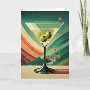 Mid Century Modern Martini Resa Kyrksikt Kort