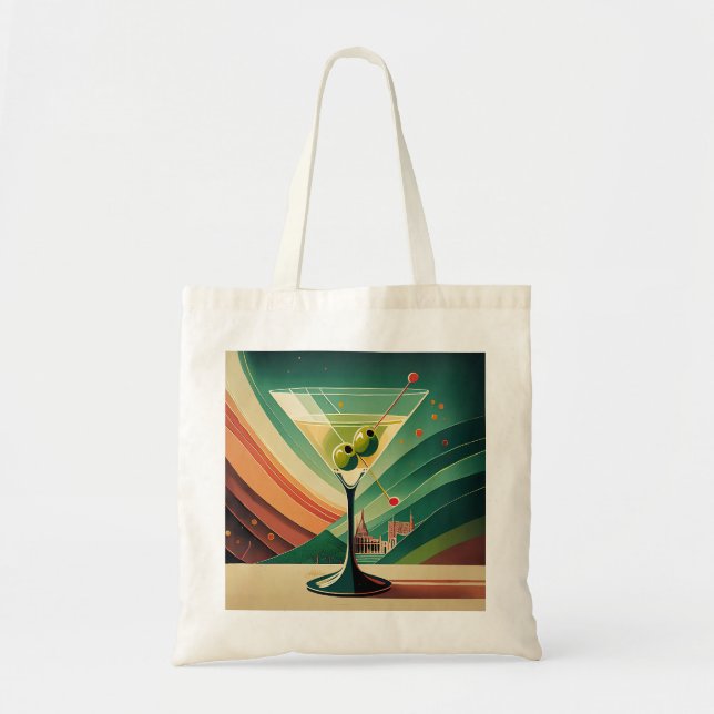 Mid Century Modern Martini Resa Kyrksikt Tygkasse (Framsidan)