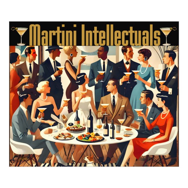 Mid Century Modern Martiniintellektuella  Fototryck (Framsidan)