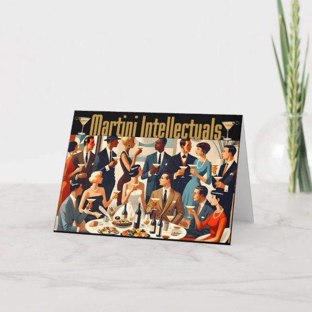 Mid Century Modern Martiniintellektuella  Kort (Framsida)