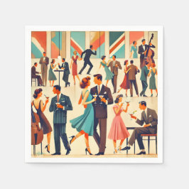 Mid Century Modern Martinis På Klubben Pappersservett