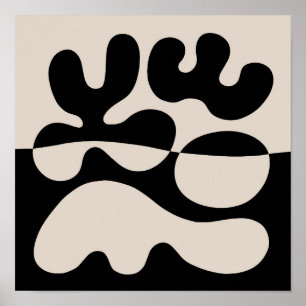 Mid Century Modern Minimalistisk Abstraktion Poster