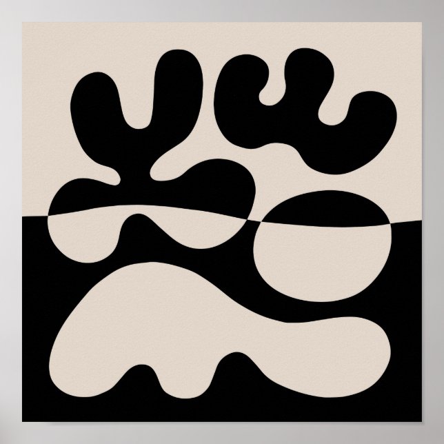 Mid Century Modern Minimalistisk Abstraktion Poster (Framsidan)