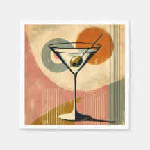 Mid Century Modern Minimalistisk Konst Martini
