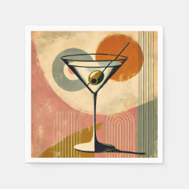 Mid Century Modern Minimalistisk Konst Martini Pappersservett