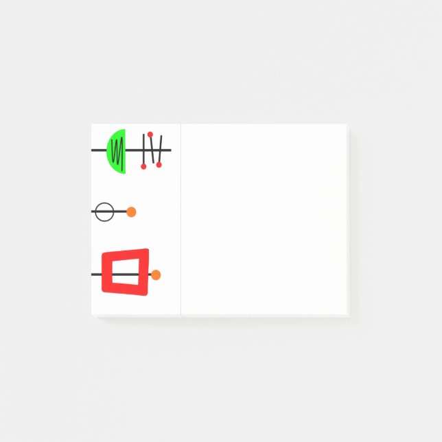 Mid Century Modern Mobil Post-it-lappar Post-it Block (Framsida)