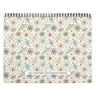 Mid Century Modern Mönster #1 Original Konst Retro Kalender