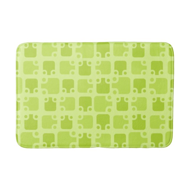 Mid Century Modern Mönster Chartreuse Badrumsmatta (Framsidan)