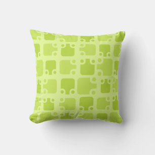Mid Century Modern Mönster Chartreuse Kudde
