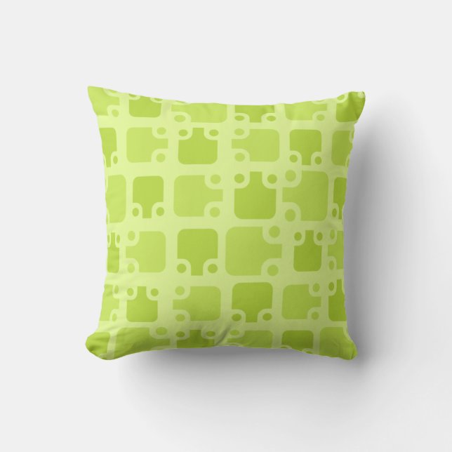 Mid Century Modern Mönster Chartreuse Kudde (Framsida)