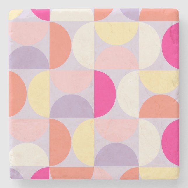 Mid Century Modern Mönster Colorful Collage Stenunderlägg (Framsidan)