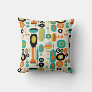 Mid Century Modern Mönster Färgrik RETRO Kudde
