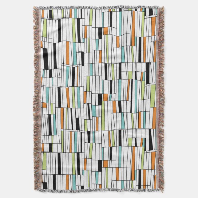 Mid Century Modern Mönster Filt (Framsidan Vertikal)