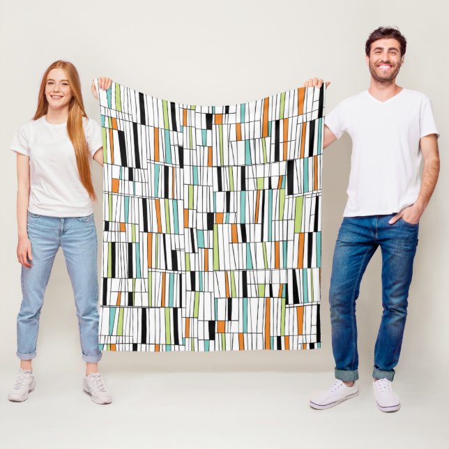 Mid Century Modern Mönster Fleecefilt (På plats)