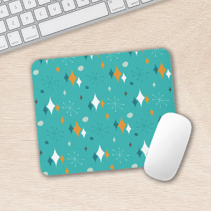 Mid Century Modern Mönster i Teal Musmatta