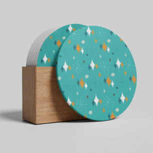 Mid Century Modern Mönster i Teal Underlägg