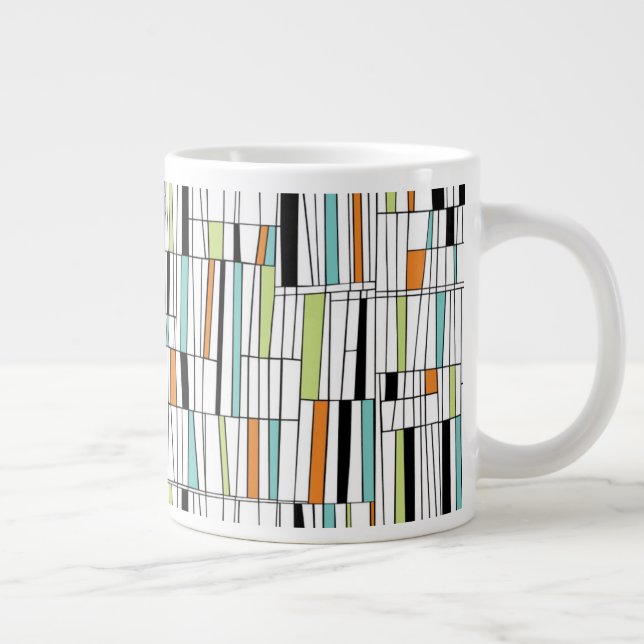 Mid Century Modern Mönster Jumbo Mugg (Höger)