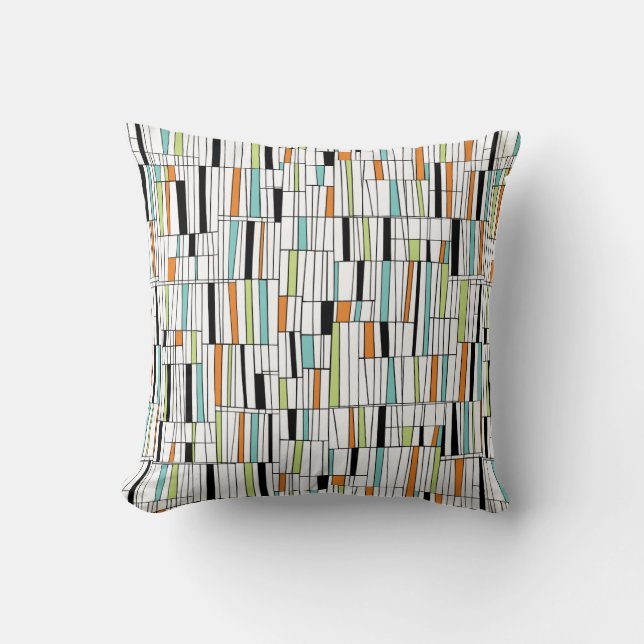 Mid Century Modern Mönster Kudde (Framsida)
