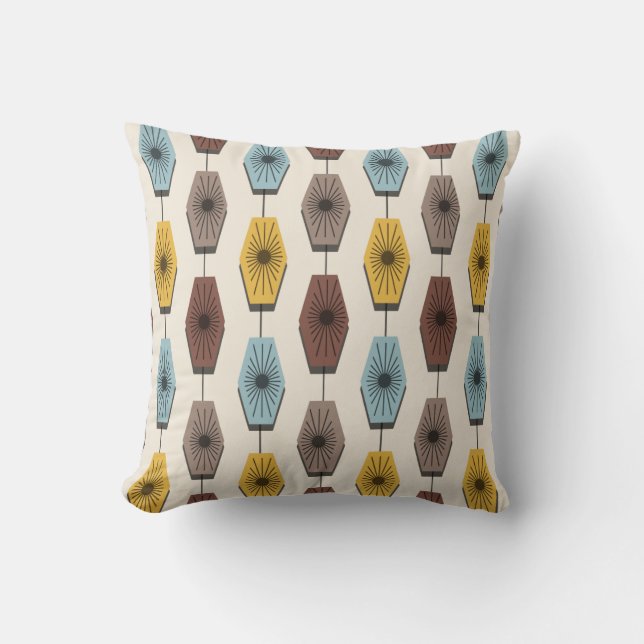 Mid Century Modern Mönster Kudde (Framsida)