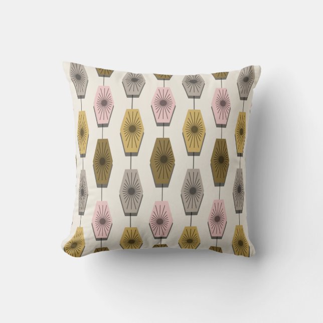 Mid Century Modern Mönster Kudde (Framsida)