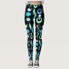 Mid Century Modern Mönster Leggings