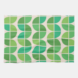 Mid Century Modern Mönster med geometrisk grönt Kökshandduk