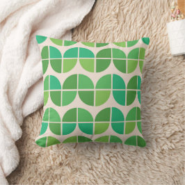 Mid Century Modern Mönster med geometrisk grönt Kudde