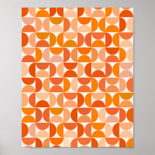 Mid Century Modern Mönster Orange Poster