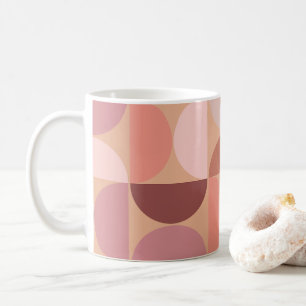 Mid Century Modern Mönster Peach Fuzz Kaffemugg