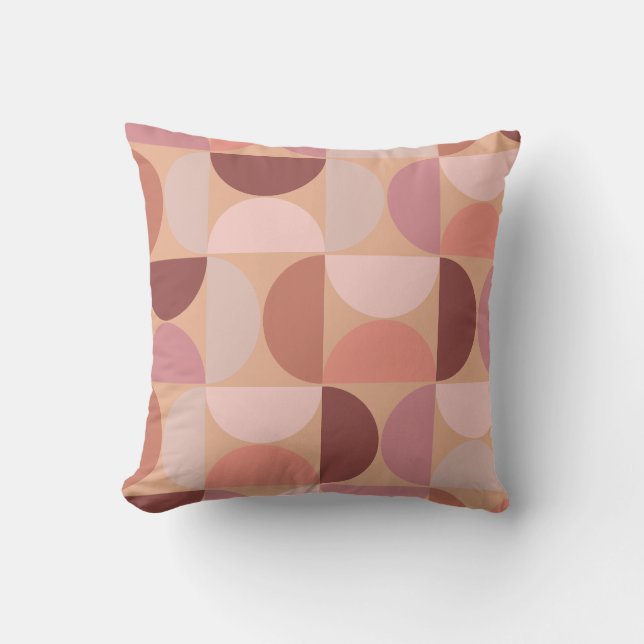 Mid Century Modern Mönster Peach Fuzz Kudde (Framsida)
