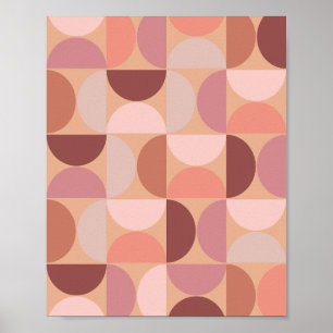 Mid Century Modern Mönster Peach Fuzz Poster