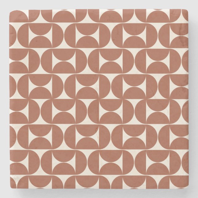 Mid Century Modern Mönster Rust Terracotta Stenunderlägg (Framsidan)