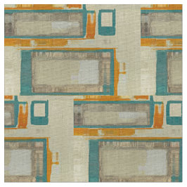 Mid-Century Modern Mönster Turkos Orange Tyg