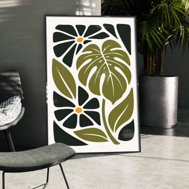 Mid Century Modern Monstera Botanisk Affisch (Skapare uppladdad)
