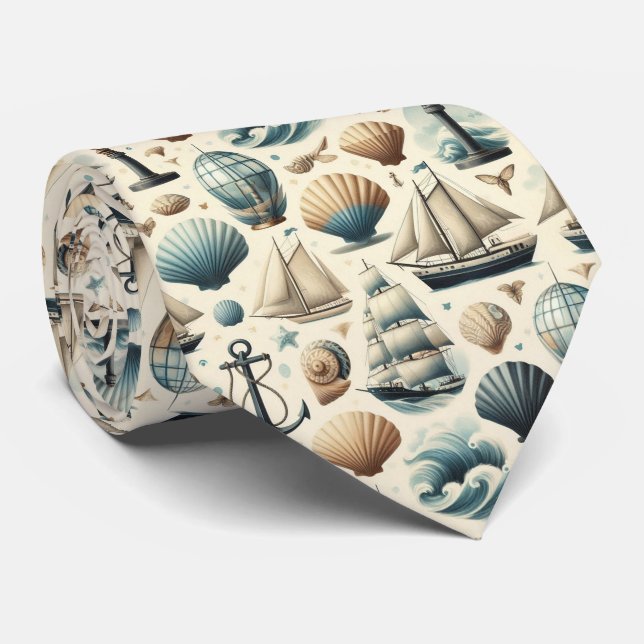 Mid Century Modern Nautilus Halsduk Slips (Rullad)