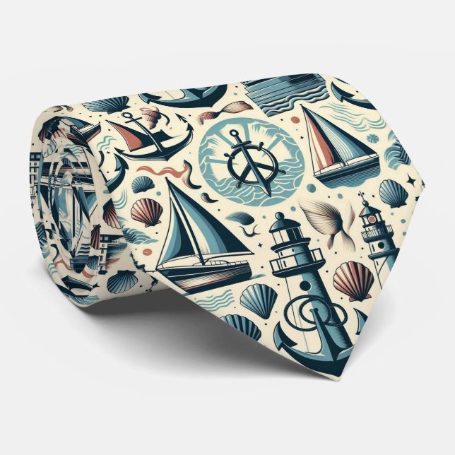 Mid Century Modern Nautilus Halsduk Slips (Rullad)