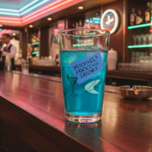 Mid Century Modern Neon Cocktailbar namn Glaskopp