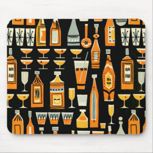 Mid-Century Modern Night Life Mönster Musmatta