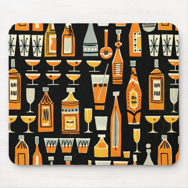 Mid-Century Modern Night Life Mönster Musmatta (Framsidan)