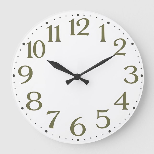 Mid-Century Modern Numeral Stor Klocka (Framsida)