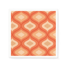 Mid century modern ogee orange och beige
