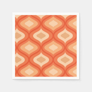 Mid century modern ogee orange och beige pappersservett