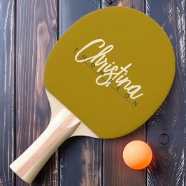 Mid-Century Modern Öken Salvia Målade Namn Pingisracket