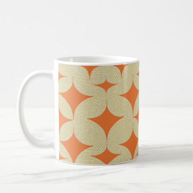 Mid Century Modern Orange Diamond Kaffemugg (Vänster)